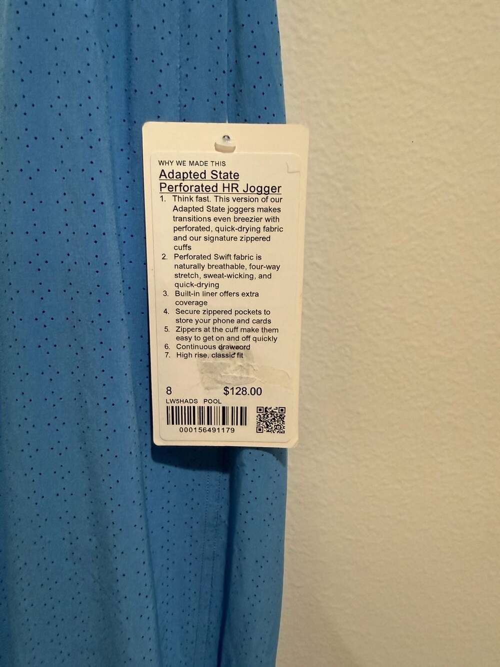 NWT Lululemon Adapted State Perforated High-Rise Jogger Size 8 Pool Blue - Picture 6 of 7